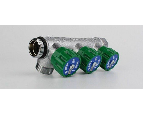 Коллектор модульный Hoger TIN 1 x 3/4 EK 4 контура вентили 90° латунь EMW0204T