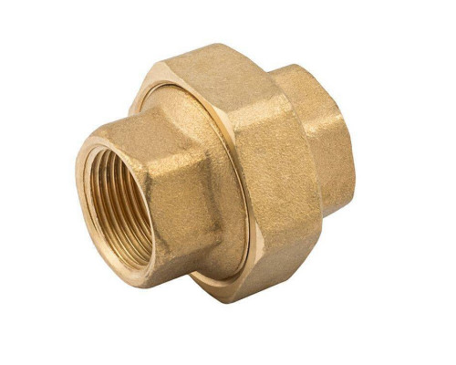 Сгон прямой американка General Fittings ВВ 1 1/4 латунь плоское уплотнение 21114