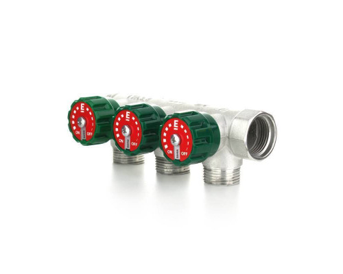 Коллектор модульный ELSEN 3/4 3 контура 3/4 EK вентили 90° TIN латунь EMW01.03T